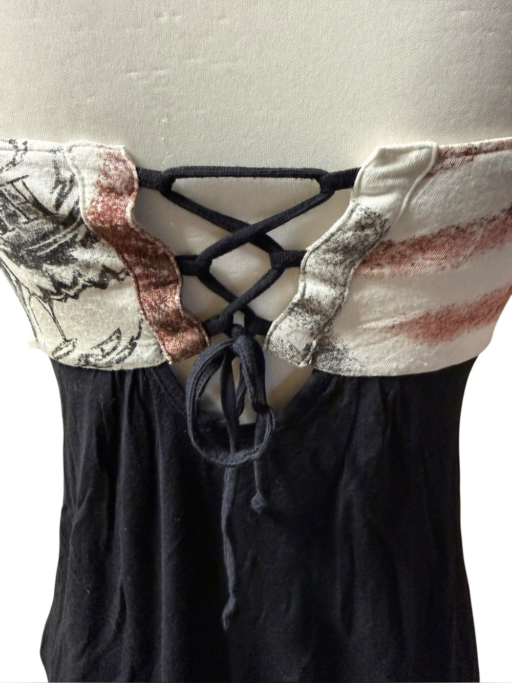 Harley Davidson Patriotic removable strap tank tube top sweetheart flowy Small - Picture 6 of 10
